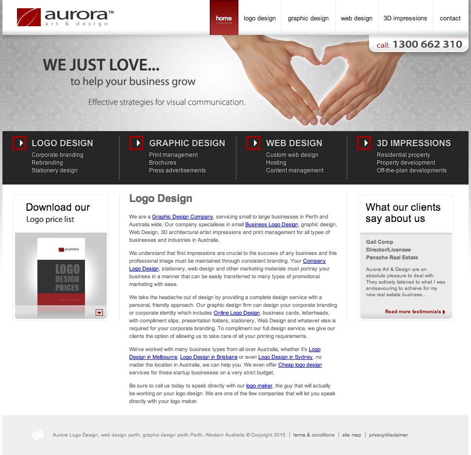aurora.com.au traditional website